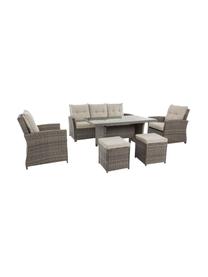 Set lounge de exterior Aden, 6 uds., Estructura: acero con pintura en polv, Marrón, beige, Set de diferentes tamaños