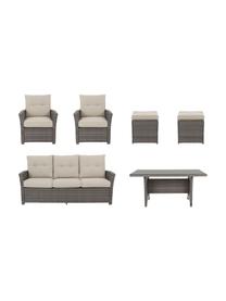 Set lounge de exterior Aden, 6 uds., Estructura: acero con pintura en polv, Marrón, beige, Set de diferentes tamaños