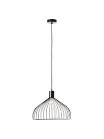 Hanglamp Blacky van metaal, Lampenkap: gecoat metaal, Baldakijn: gecoat metaal, Mat zwart, Ø 40 x H 30 cm