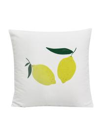 Federa arredo reversibile Lemon, Poliestere, Bianco, giallo, verde, Larg. 45 x Lung. 45 cm