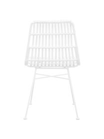 Chaise polyrotin Costa, 2 pièces, Assise : blanc Structure : blanc, mat, larg. 47 x prof. 61 cm