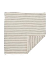 Serviettes de table pur lin Solami, 6 pièces, Beige, blanc