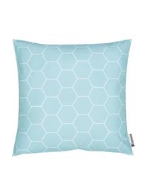 Cuscino da esterno fantasia Honeycomb, 100% poliestere, Blu, bianco, Larg. 47 x Lung. 47 cm