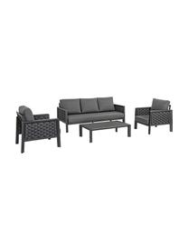 Salotto da giardino Otavio 4 pz, Struttura: alluminio verniciato Pian, Grigio, nero, Set in varie misure