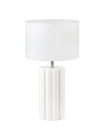 Moderne Keramik-Tischlampe Column, Lampenschirm: Stoff, Weiss, Ø 24 x H 44 cm