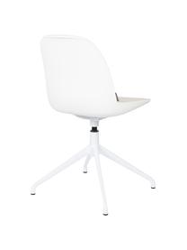 Chaise de bureau tissu bouclé blanc Albert, Tissu bouclé blanc crème, larg. 45 x prof. 52 cm