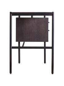 Kovový psací stůl se zásuvkami Carbury, Černá, Š 130 cm, H 50 cm