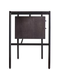 Metalen bureau Carbury met lades, Frame: gecoat metaal, Zwart, B 130 x H 50 cm