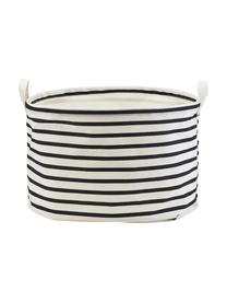 Cesta Stripes, Algodón, poliéster, seda sintética, Negro, blanco, Ø 40 x H 25 cm