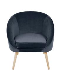 Fauteuil cocktail en velours Safir, Velours gris foncé