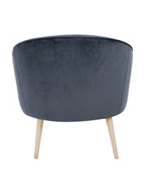 Sillón cóctel de terciopelo Safir, Tapizado: terciopelo de poliéster 5, Estructura: madera de caucho, Patas: madera de nogal, barnizad, Terciopelo gris oscuro, An 75 x F 66 cm