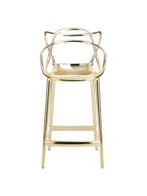 Dizajnová pultová stolička Masters, Polypropylén, certifikát Greenguard, Odtiene zlatej, Š 49 x V 99 cm