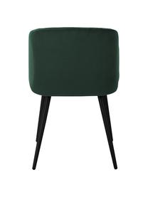 Sillas de terciopelo Yoki, 2 uds., Tapizado: terciopelo (poliéster) 20, Patas: metal con pintura en polv, Verde oscuro, negro, An 53 x F 57 cm