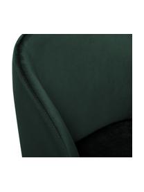 Chaises rembourrées en velours Yoki, 2 pièces, Revêtement : vert foncé Pieds : noir, mat