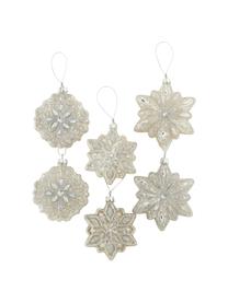 Kerstboomhangersset Julianna, 6-delig, Beige, zilverkleurig, Ø 10 x H 10 cm