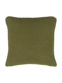 Dzianinowa poszewka na poduszkę z bawełny organicznej Adalyn, 100% bawełna organiczna, certyfikat GOTS, Zielony, S 50 x D 50 cm