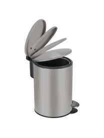 Poubelle avec fonction pédale Silence, Métal, laqué, Gris, 3 l