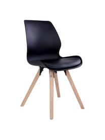 Silla tapizada Rana, Tapizado: piel sintética, Patas: madera de caucho, Negro, An 52 x F 48 cm