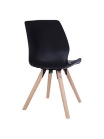 Silla tapizada Rana, Tapizado: piel sintética, Patas: madera de caucho, Negro, An 52 x F 48 cm