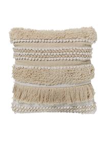 Housse de coussin boho Frinny, Blanc, écru