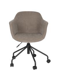 Silla de oficina tapizada en pana Junzo, Tapizado: 100% poliéster Alta resis, Estructura: metal con pintura en polv, Ruedas: plástico, Tejido taupe, An 60 x F 57 cm