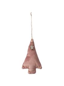 Handgemaakte kerstboomhanger Fabria H 13 cm, 2 stuks, Oudroze, B 8 x H 13 cm