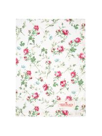 Ręcznik kuchenny z bawełny Constance, Bawełna, Biały, zielony, różowy, S 50 x D 70 cm