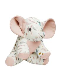 Plyšová hračka Elephant z bio-bavlny, Biela, tóny ružovej, žltá