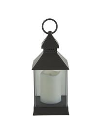 Lantaarn Flame met LED-kaars, 6 stuks, Frame: kunststof, Zwart, B 10 cm x H 25 cm