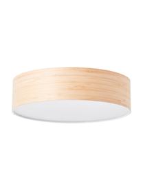 Lampa sufitowa z drewna w stylu scandi Romm, jasne drewno/biały, Ø 38 x W 10 cm