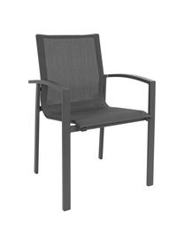 Silla con reposabrazos de exterior Atlantic, Estructura: aluminio con pintura en p, Asiento: tela, Gris antracita, gris oscuro, An 60 x F 66 cm