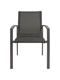 Silla con reposabrazos de exterior Atlantic, Estructura: aluminio con pintura en p, Asiento: tela, Gris antracita, gris oscuro, An 60 x F 66 cm