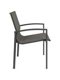 Silla con reposabrazos de exterior Atlantic, Estructura: aluminio con pintura en p, Asiento: tela, Gris antracita, gris oscuro, An 60 x F 66 cm