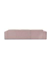 Ecksofa Melva (4-Sitzer) in Rosa, Bezug: Polyester Der hochwertige, Gestell: Massives Kiefernholz, Spa, Webstoff Rosa, B 319 x T 144 cm