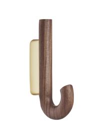 Nástěnný háček z ořechového dřeva Umbrella, různé velikosti, Ořechové dřevo, zlatá, Š 13 cm, V 19 cm