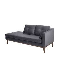 Fluwelen chaise longue Alva in donkergrijs met beukenhout-poten, Bekleding: fluweel (hoogwaardig poly, Frame: massief grenenhout, Poten: massief gebeitst beukenho, Fluweel donkergrijs, B 193 x D 94 cm