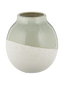 Vase Skraa aus Steingut, Steingut, Grün, Beige, Ø 18 x H 20 cm