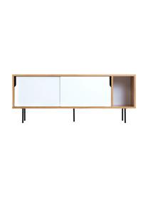 Credenza con ante scorrevoli  Danny, Superficie: con finitura in legno di , Gambe: metallo verniciato, Bianco, marrone, nero, Larg. 165 x Alt. 65 cm