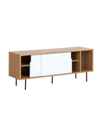 Credenza con ante scorrevoli  Danny, Superficie: con finitura in legno di , Gambe: metallo verniciato, Bianco, marrone, nero, Larg. 165 x Alt. 65 cm