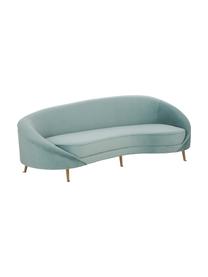 Fluwelen bank Gatsby (3-zits) in turquoise, Bekleding: fluweel (polyester), Frame: massief eucalyptushout, Poten: gegalvaniseerd metaal, Fluweel turquoise, B 245 x D 102 cm