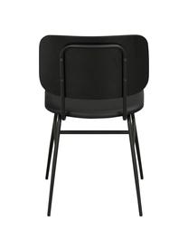 Silla de madera con asiento tapizado Brent, Asiento: cuero sintético (poliuret, Estructura: metal, pintado, Negro mate, An 47 x F 57 cm