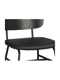 Silla de madera con asiento tapizado Brent, Asiento: cuero sintético (poliuret, Estructura: metal, pintado, Negro mate, An 47 x F 57 cm