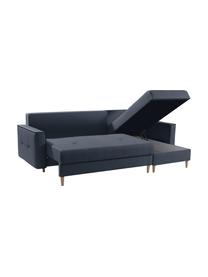 Sofa narożna z funkcją spania i miejscem do przechowywania Hilton (4-osobowa), Tapicerka: 100% poliester, Antracytowy, S 234 x G 146 cm