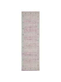 Tapis de couloir vintage chenille tissé main Rimini, Rose, gris, larg. 80 x long. 250 cm