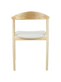 Sedia con braccioli imbottita in legno massiccio Angelina, Rivestimento: 100% poliestere Il rivest, Struttura: legno massiccio di frassi, Beige, Larg. 57 x Prof. 57 cm