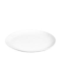 Assiette plate ovale à surface inégale Porcelino, 4 pièces, Porcelaine de forme intentionnellement inégale, Blanc, long. 28 x larg. 24 cm