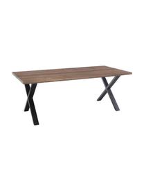 Mesa de comedor de madera maciza Montpellier, 200 x 95 cm, Tablero: madera de roble maciza ac, Estructura: metal con pintura en polv, Madera de roble aceitada, An 200 x F 95 cm