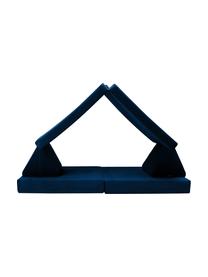 Modulaire kinderbank Mila van fluweel, handgemaakt, Bekleding: fluweel (100% polyester), Fluweel donkerblauw, B 168 x D 84 cm