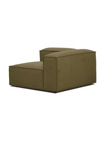 Modulo angolare Lennon, Rivestimento: 100% poliestere Con 115.0, Struttura: legno di pino massiccio, , Piedini: plastica, Tessuto verde oliva, Larg. 119 x Prof. 119 cm, angolo a sinistra