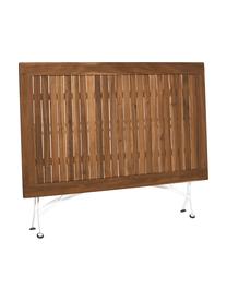 Stół ogrodowy składany Parklife, Blat: drewno akacjowe, olejowan, Stelaż: metal ocynkowany, malowan, Biały, drewno akacjowe, S 130 x W 75 cm